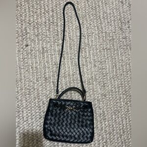a new day Black Woven Crossbody Bag